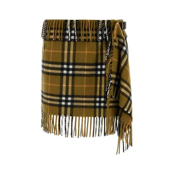 Burberry Women Embroidered Wool Blend Mini Skirt
